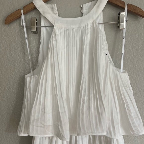 NWOT Tier and Far White Tiered Pleated Halter Midi Dress - Picture 4 of 6